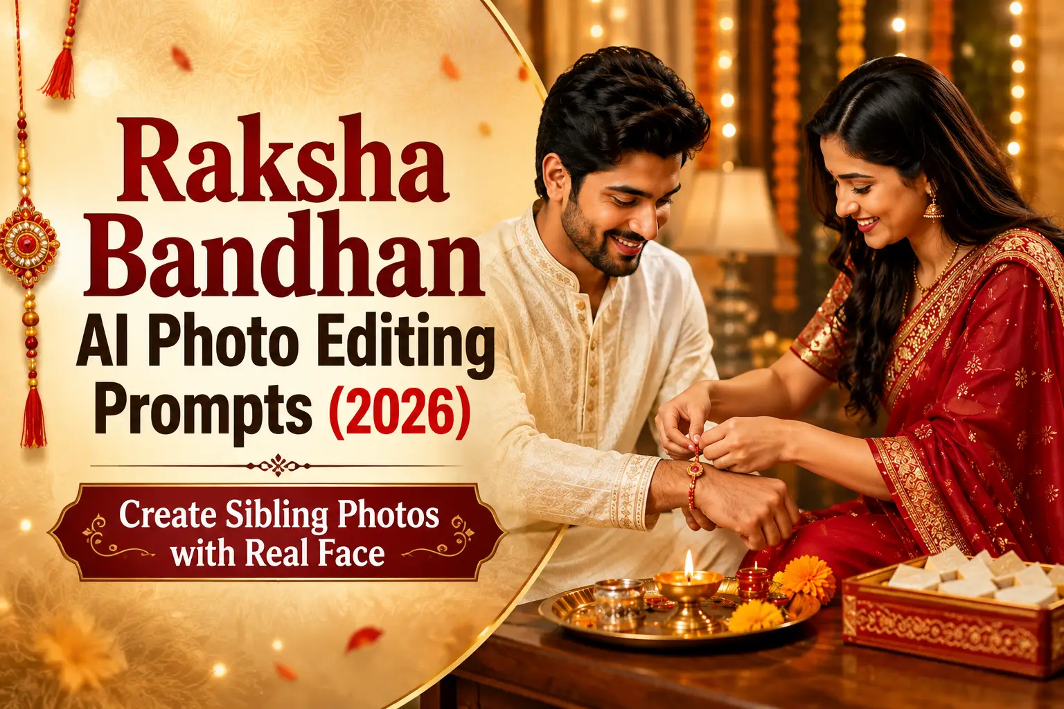 Raksha Bandhan AI Photo Editing Prompts (2026) | Create Sibling Photos with Real Face