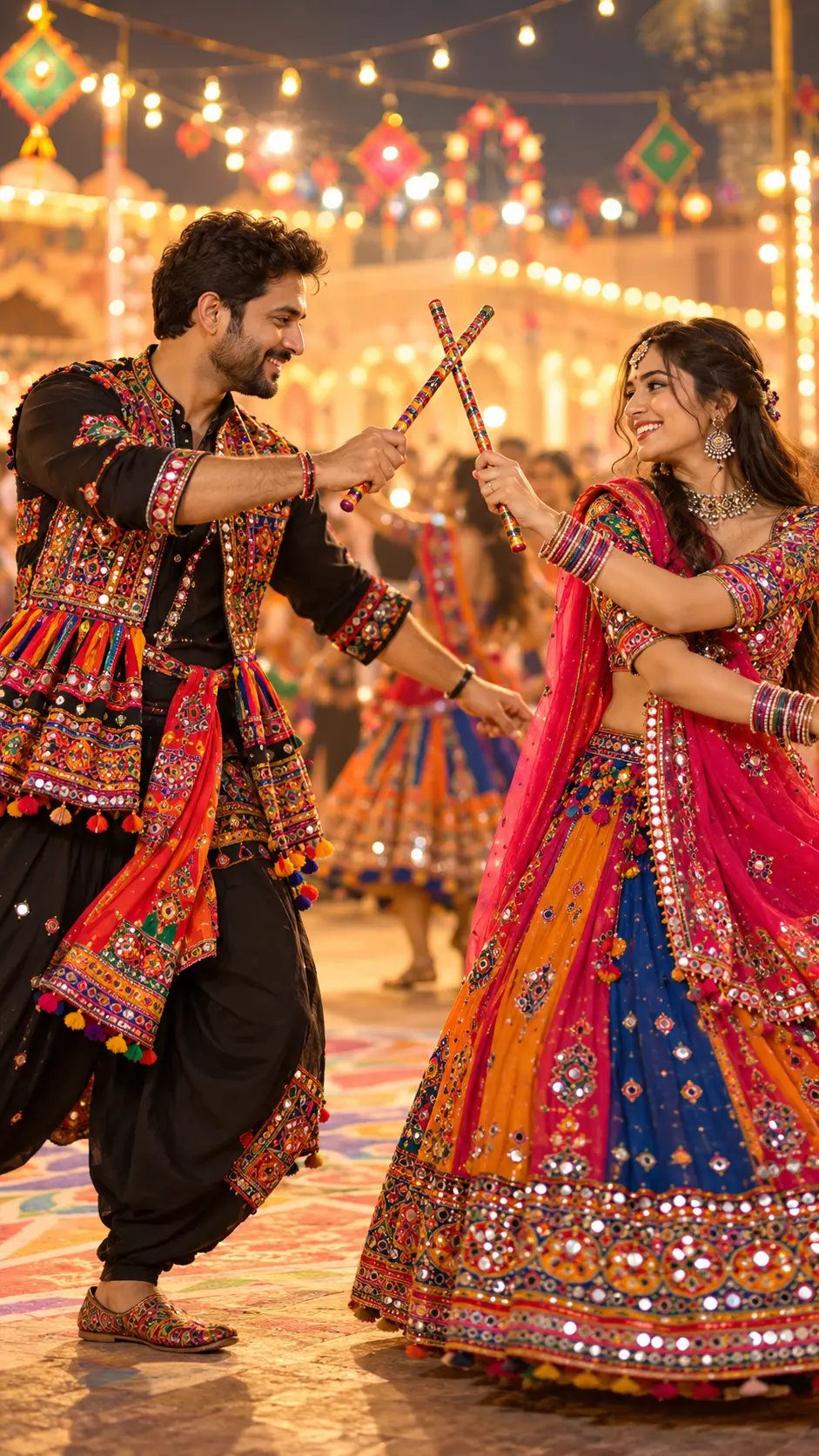 Garba Couple Look ✨ | Romantic Dandiya Raas AI Prompt