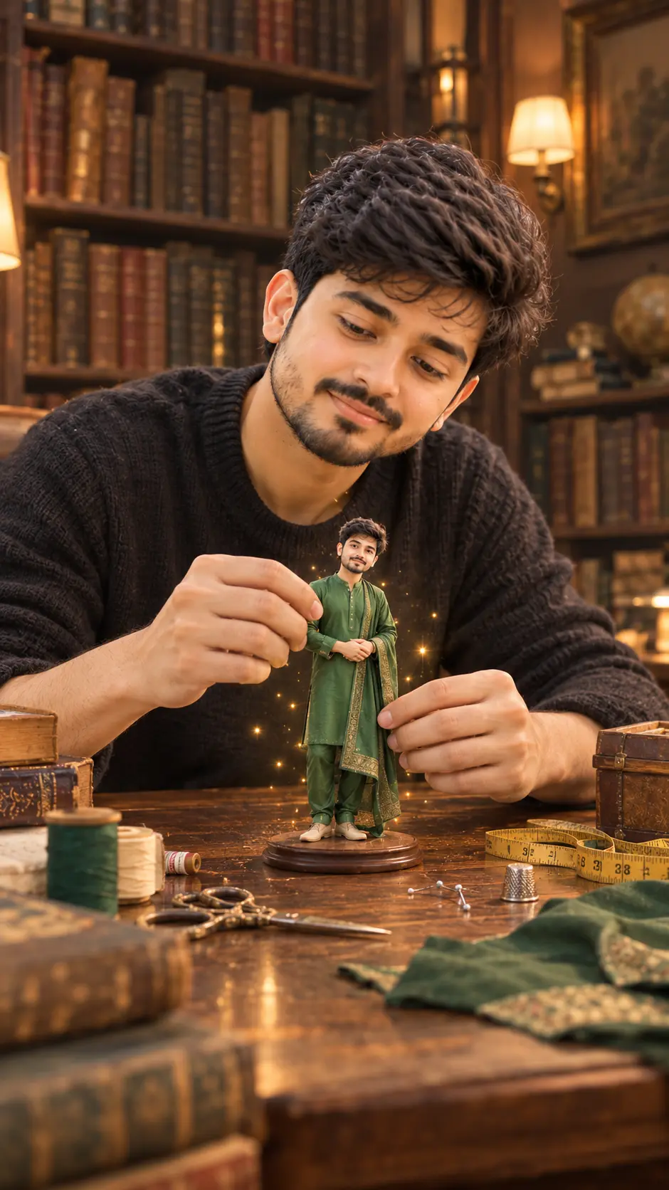 Tiny Version of Me 🔥 | Green Outfit Miniature Portrait Prompt